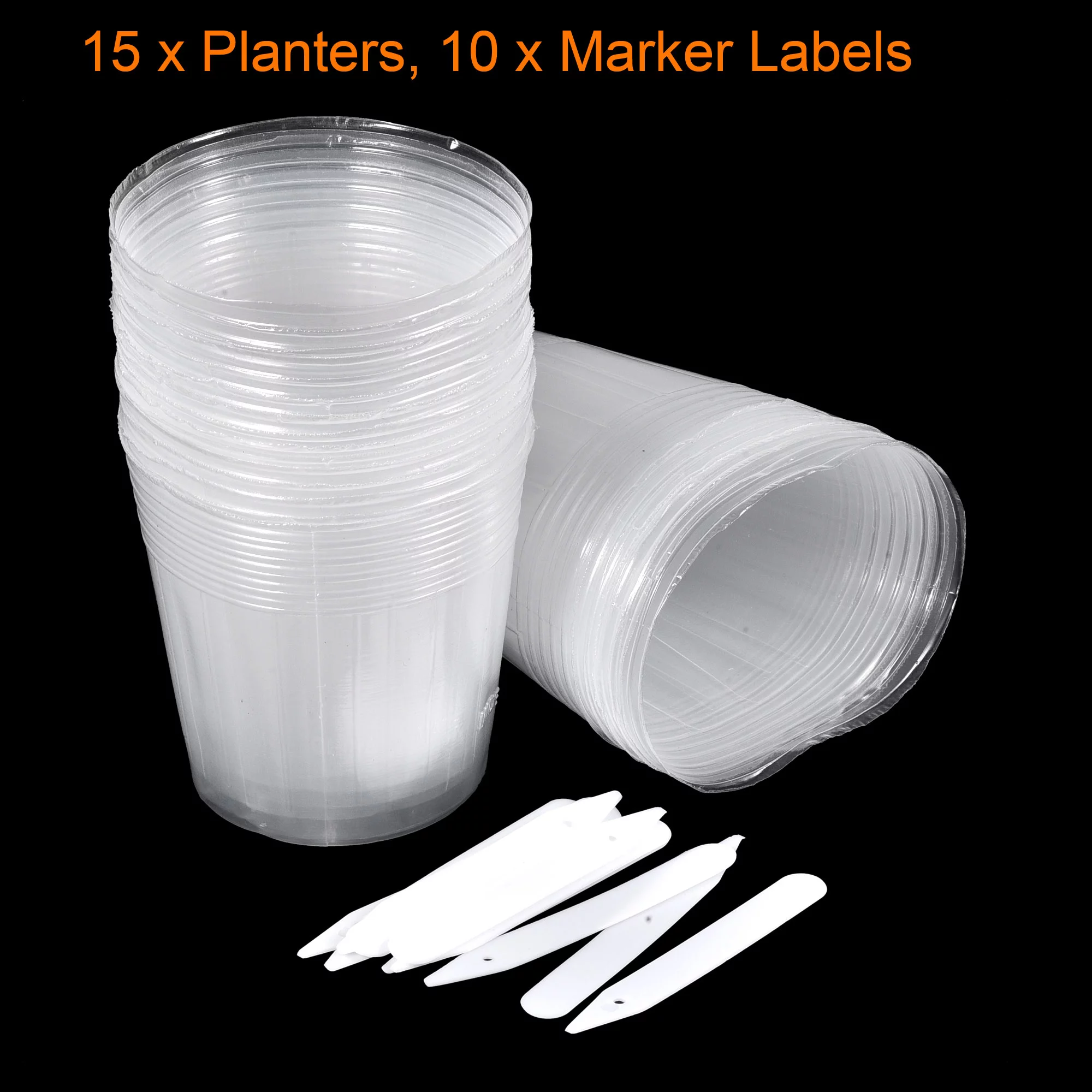 Uxcell 3'' Plastic Plant Nursery Pot Label Starting Container, Clear 25 Pack