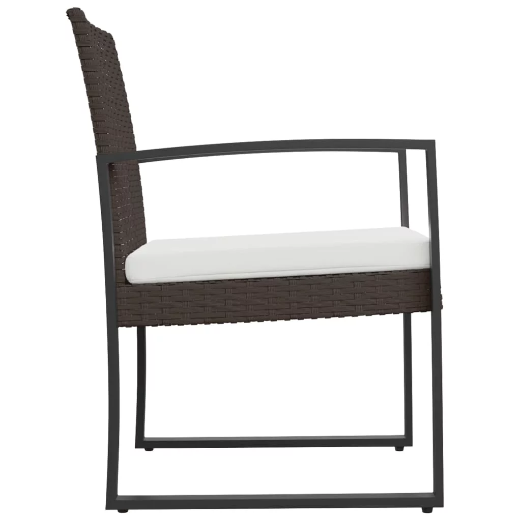 Anself Patio Dining Chairs 2 pcs Brown Rattan