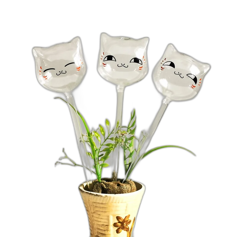 Cute Cat Glass Waterer Lazy Creative Seepage Drip Irrigation Household Green Plants Potted Plants Automatic Watering Device God!