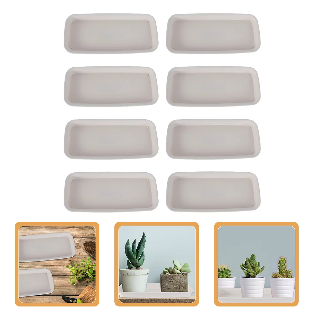 Gongxipen 8Pcs Rectangular Planter Tray Plastic Flower Pot Tray Large Flower Pot Saucer Flower Pot Drip Tray