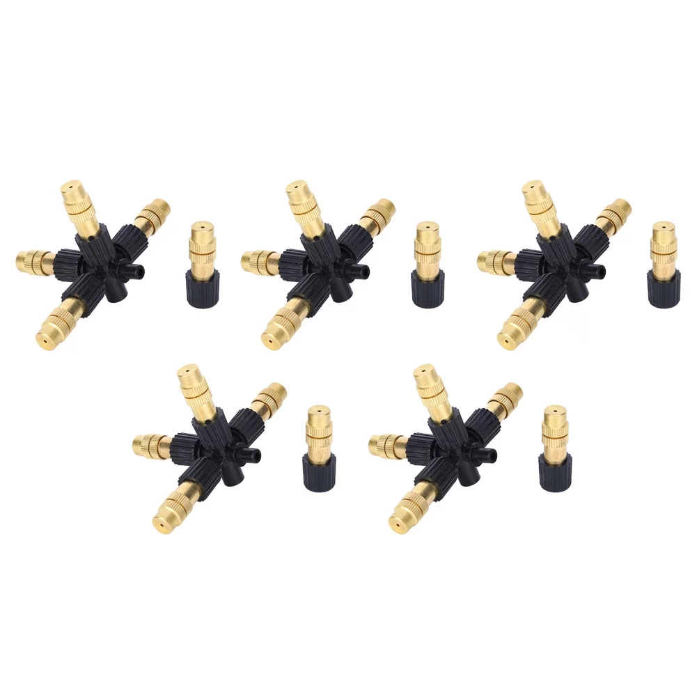 Verdant Touch Irrigation Tool Copper Misting Sprayer Nozzle, 5Pcs G1/2 DN15 Adjustable Garden Irrigation Watering Sprinkler