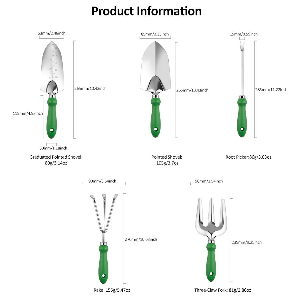Anself Garden Tools Set, 11PCS Heavy Duty Garden Tool Kit,Gardening Tools Gifts for Women and Men