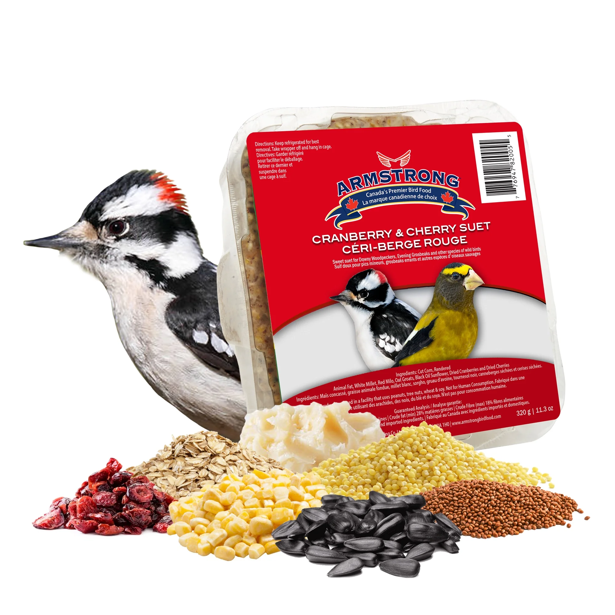 Armstrong Wild Bird Food Cranberry and Cherry Suet Blend, 11.3oz