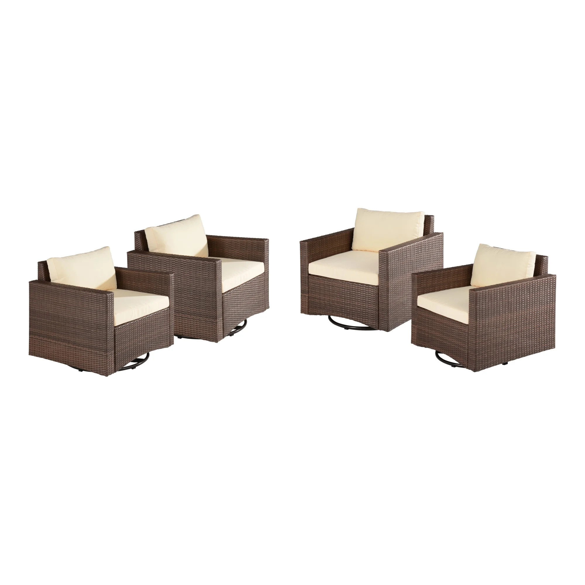 W Unlimited  360 deg Glider Chair, Dark Brown - Set of 4