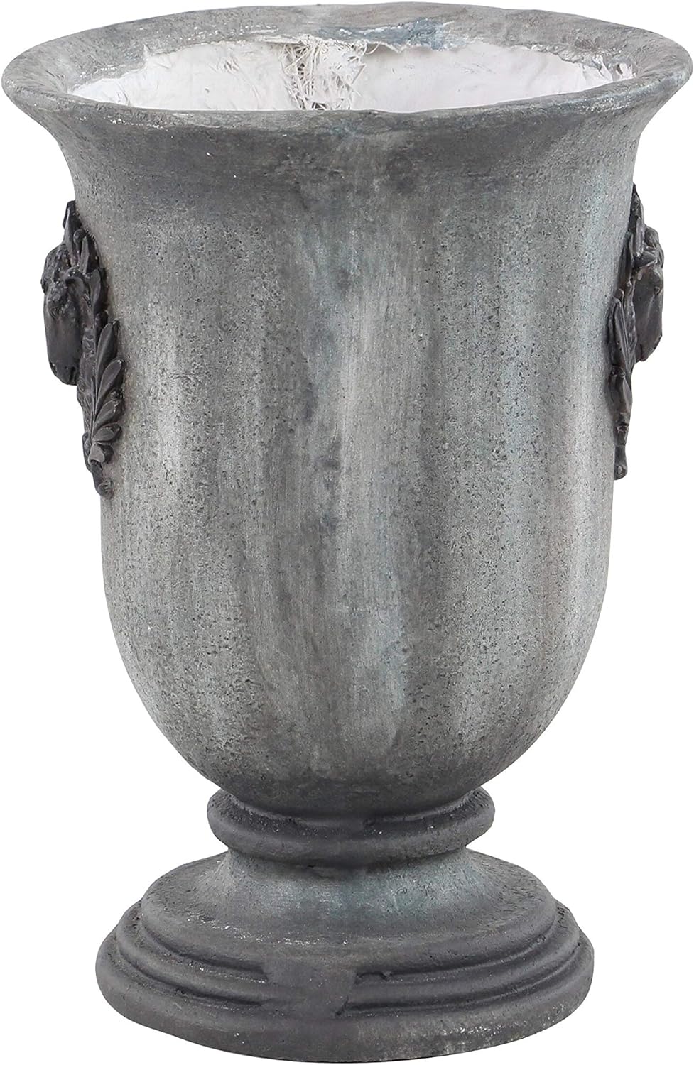 Traditional 16 X 11 Inch Distressed Gray Resin Planter Grey