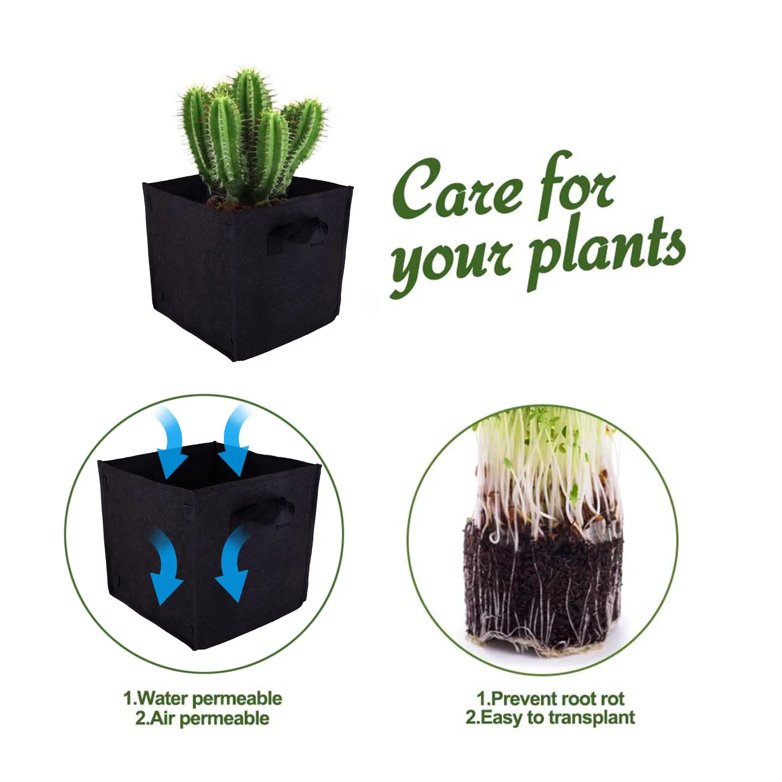 STAOEDU 7 Gallon Grow Bags, Aeration Fabric Pots with Handles