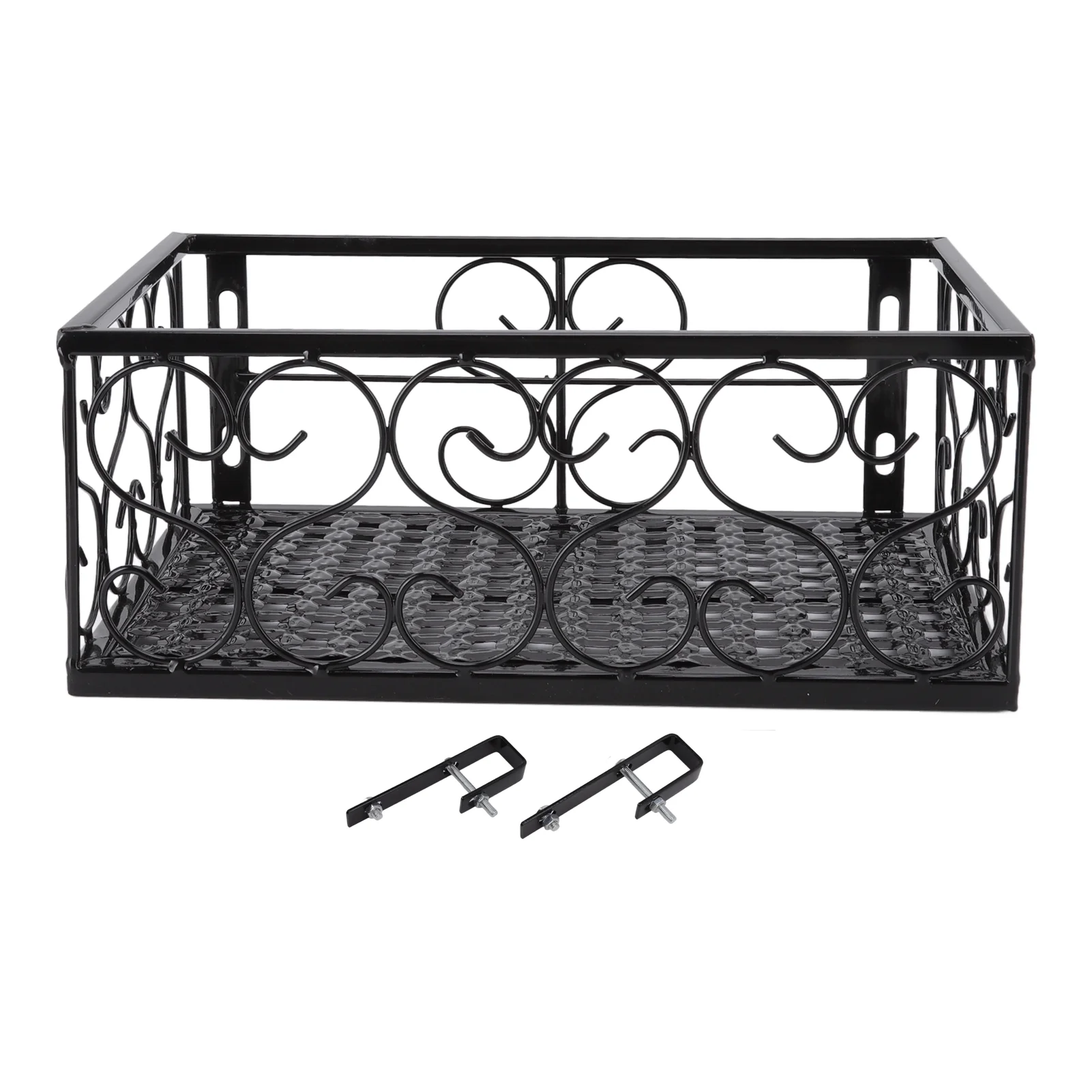 ZPSHYD Balcony Flower Pot Rack Flower Pot Stand for Balcony, Thickened Iron Decorative Patio Railing Shelf with Retainers for ill, 2.5cm/1in Railing Compatible