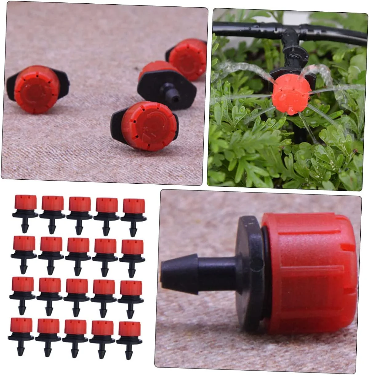300 Pcs Adjustable Dripper Micro Garden Emitters Small Micro Drippers Garden Drip Nozzle Head Irrigation Sprinkler Emitter Irrigation Adjustable Drippers 8-Holes Micro Drippers