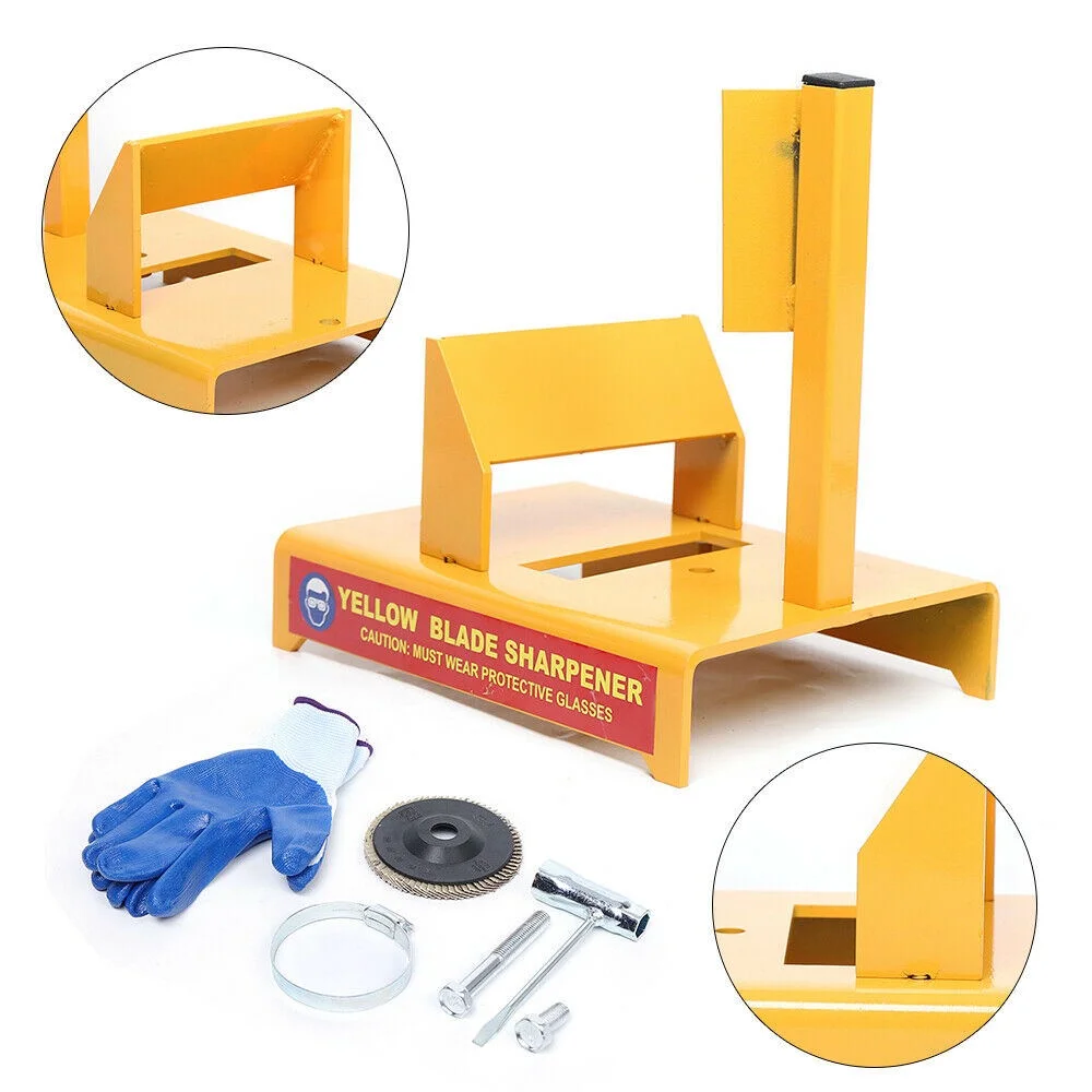 Wuzstar 14 Inche Lawn Mower Blade Sharpener 30°Bevel Sharpening Garden Lawnmower Grinder Holder Stand