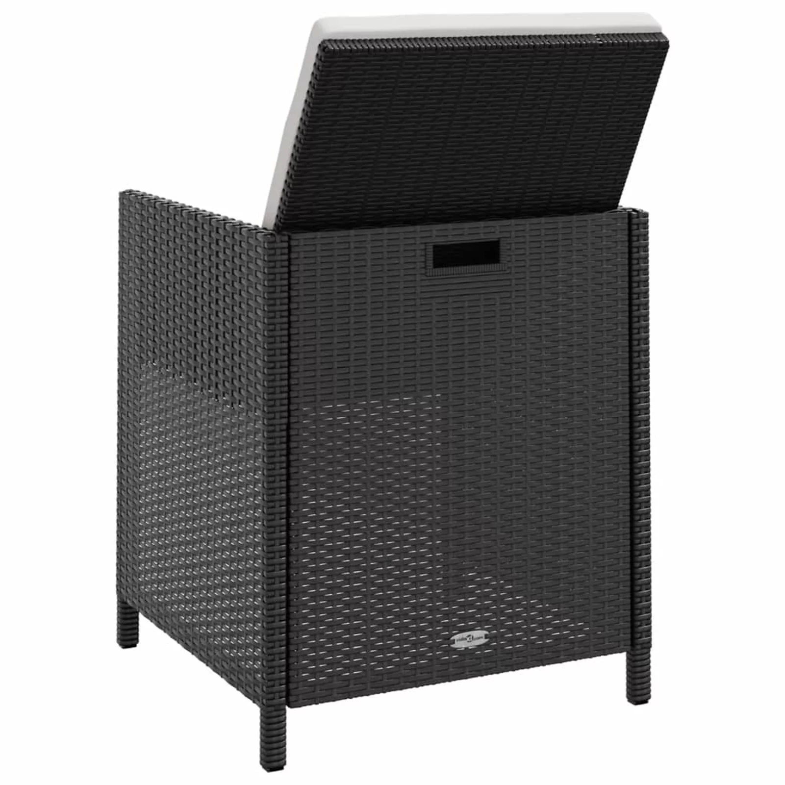 Carevas 13 Piece Patio Dining Set Poly Rattan and Acacia Wood Black