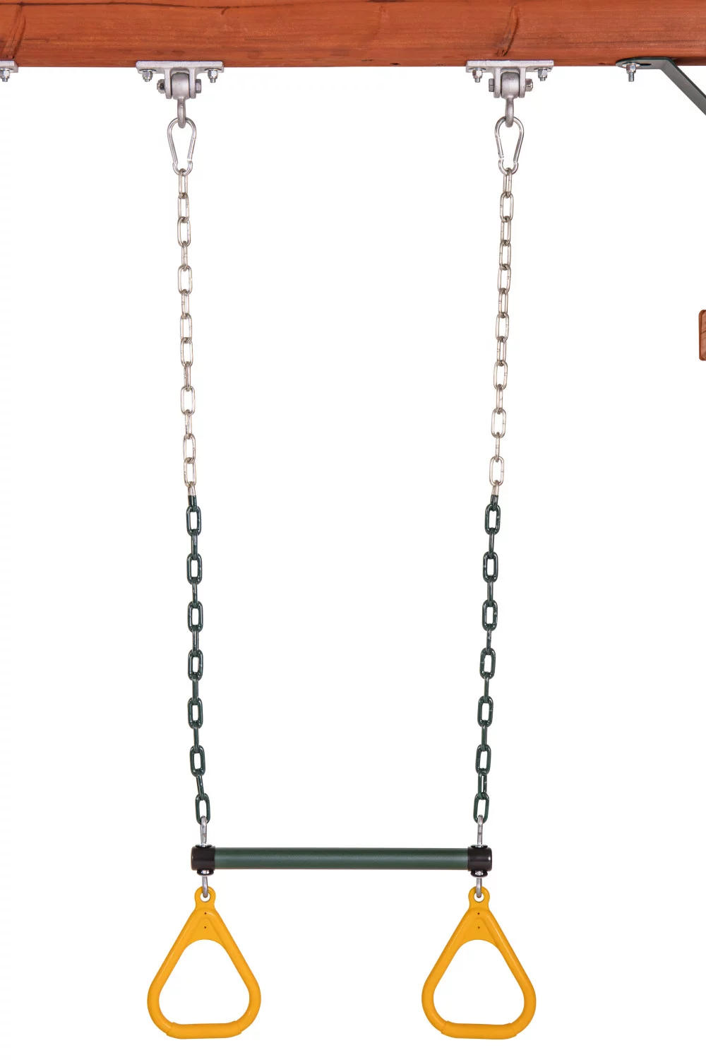 Jack and June Durable Playset Ring Trapeze Bar and Swing Combo with Large 50” Chains