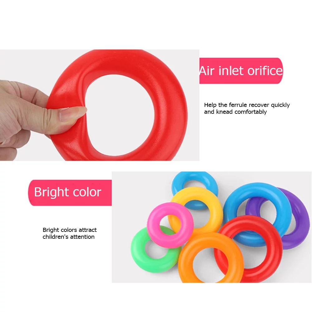 Early Educational Rainbow Tower Stack Circle Duck Ring Puzzle Pyramid (A)