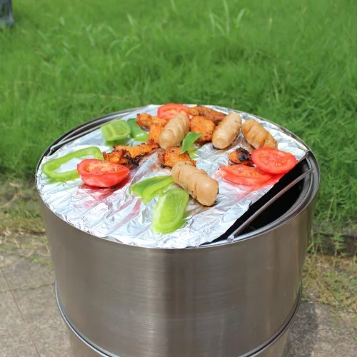 15 inch Smokeless Fire Pit Outdoor Wood Burning Portable Fire Pit Stainless Steel