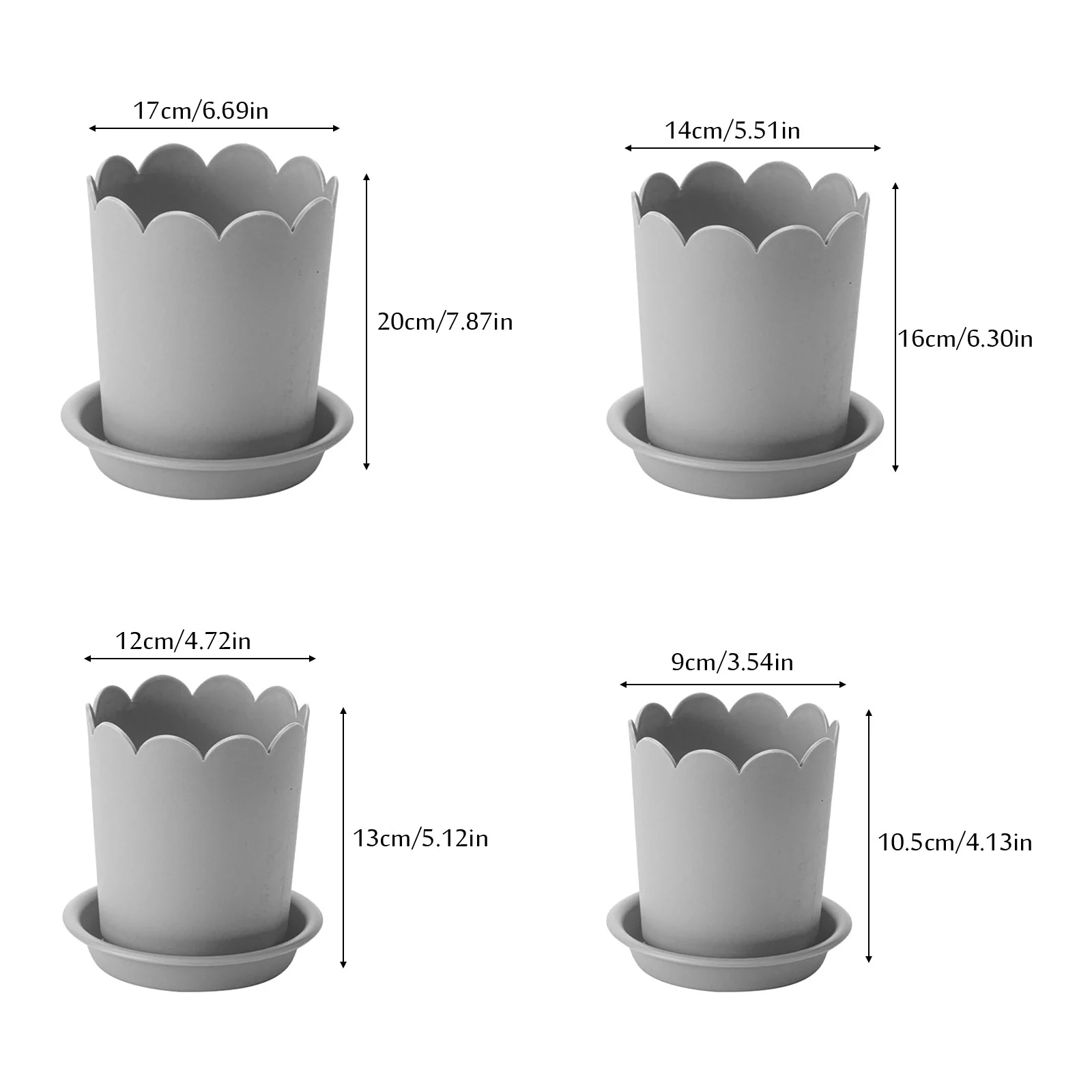 Pots For With Saucers Indoor Set Of 1 Planters Modern Flower Pot With Hole For All House Herbs Flowers And Seeding Nursery