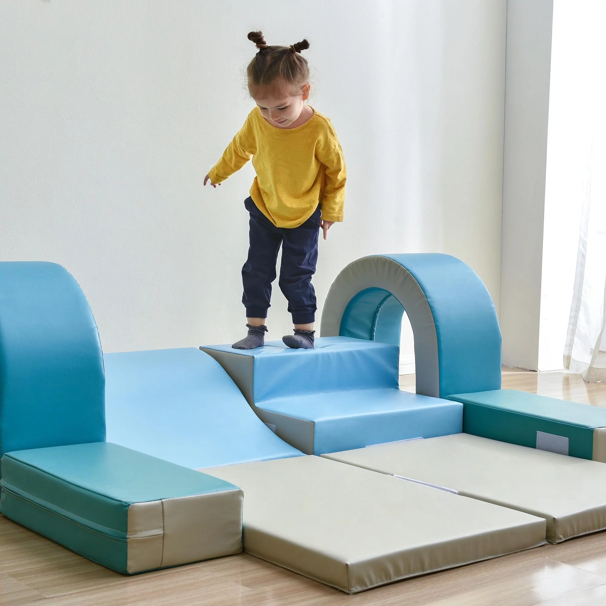 10-in-1 Soft Foam Playset: Safe Indoor Crawling and Climbing Fun for Kids