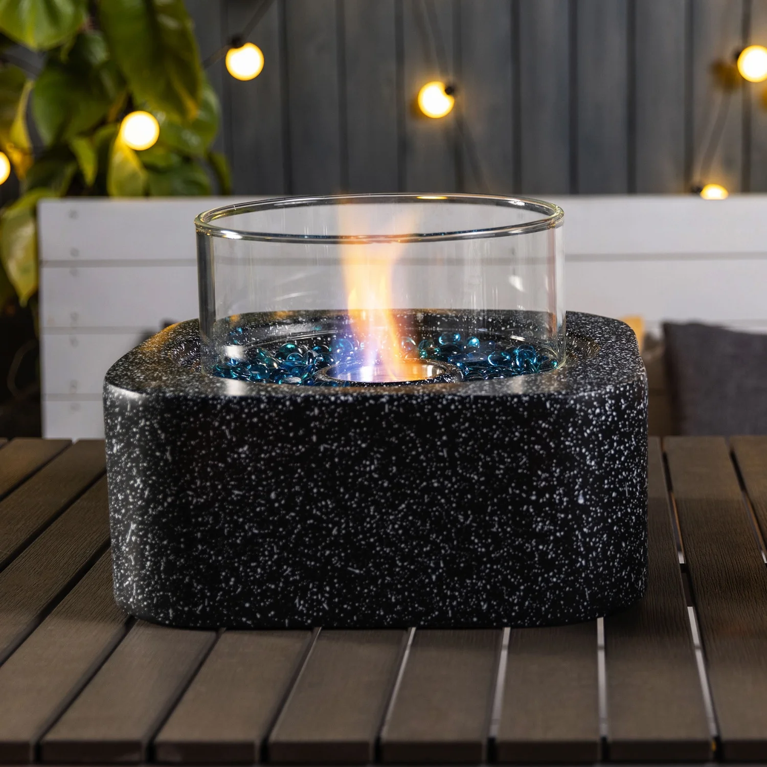 Glass Wind Guard Tabletop Fire Pit for Cozy Outdoor Gatherings and Elegant Ambiance