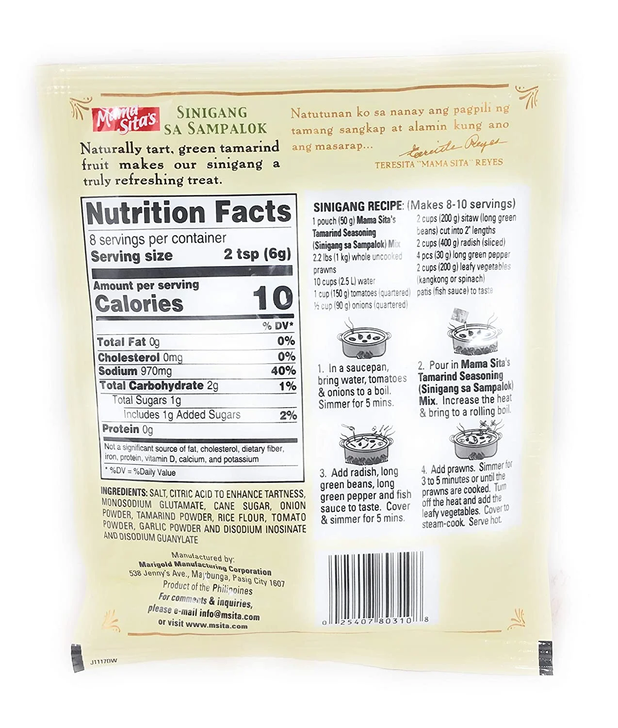 Sinigang Sa Sampalok Tamarind Powder - 1.76oz (Pack of 4)