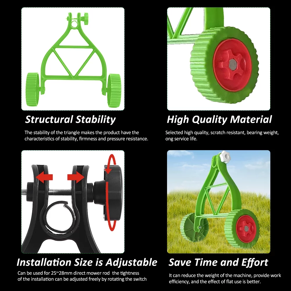 Tomshoo Enhance Mowing Experience with Ion Mower Adjustable Support Wheels Say Goodbye to Sore Hands and Shoulder Pains
