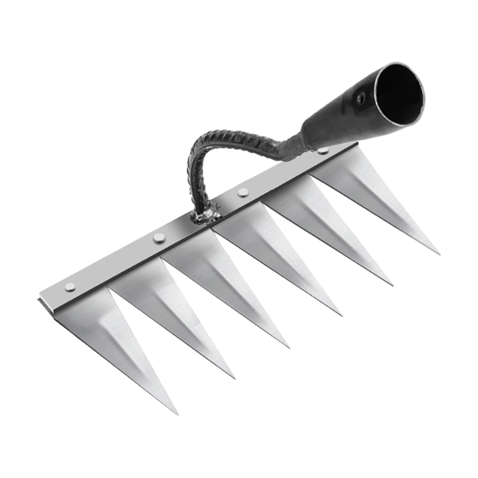 2Pcs ing Hoe Rake Harrow Garden Beds Gardening Lawn Leveling Ground Loosening Seeding Tool for Tilling Digging Chopping , , 6 Tooth 7 Tooth