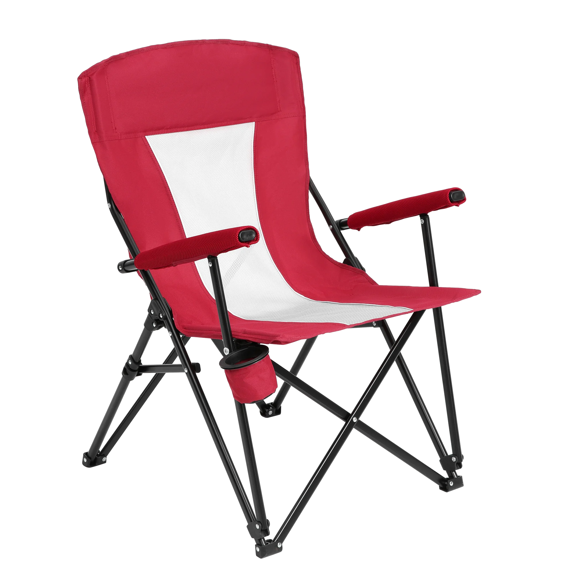 Steel Folding Chair Red for Camping, Outdoor, Garden, Patio