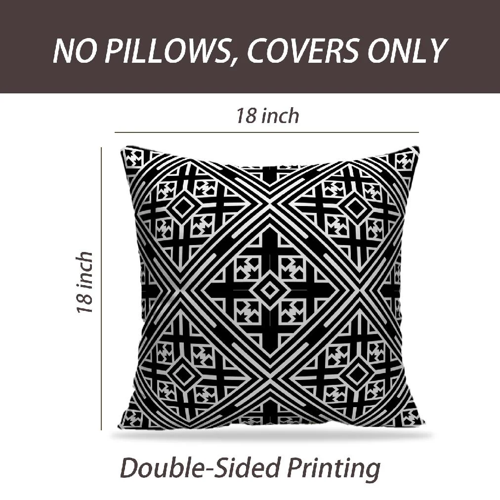 LALILO Throw Pillow Covers Art Black And White Geometric Art Cushion Cover 18