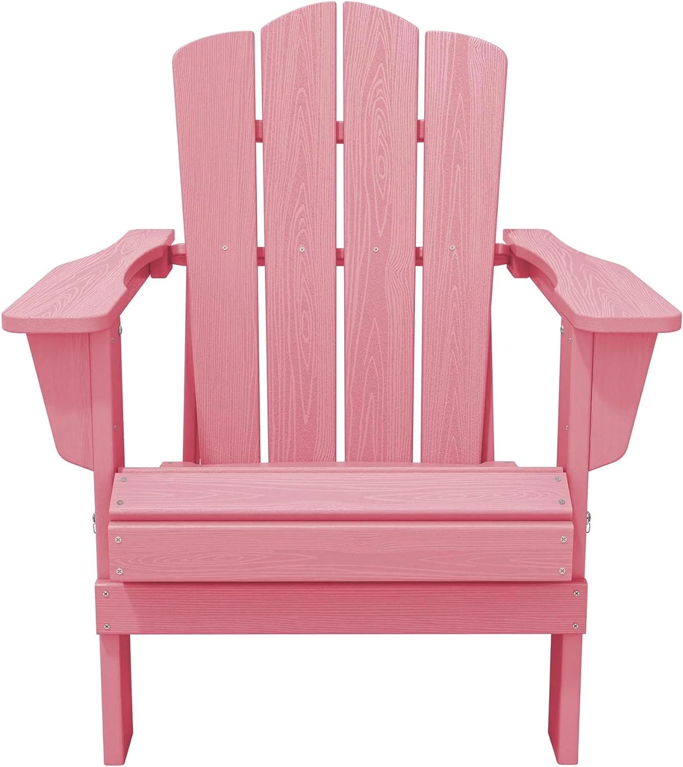 KINGYES Folding Adirondack Chair Set of 2, HDPE All-Weather Folding Adirondack Chair, Light Pink