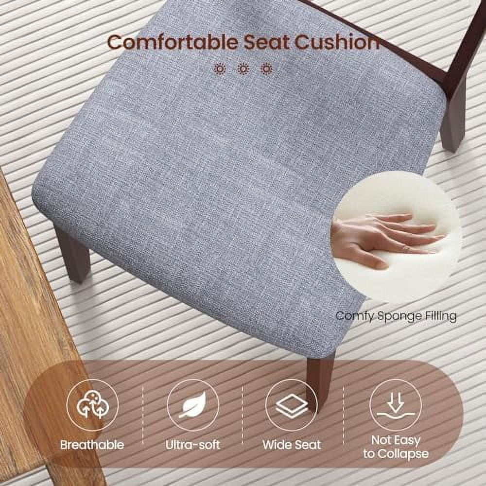 MJGXCBO Wood Dining Chairs   Upholstered Kitchen Chair with Solid Rubber Wood Frame  Armless Wooden Dining Side Chairs with Cushion Seat  Farmhouse High Ladder Dining Room Chair