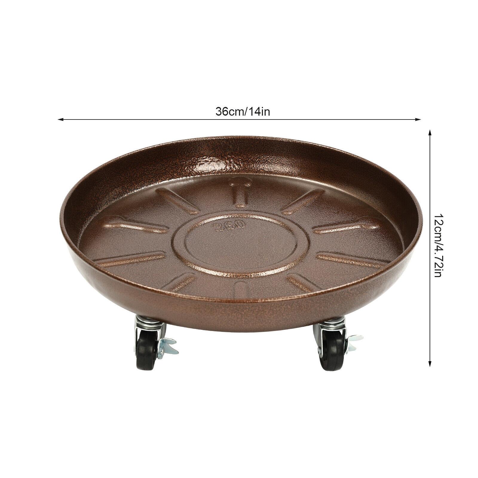 2 x Plant Stand Flowerpot Pot Trolley with Wheels Movable Flexible Plant Saucer +10* Universal Wheels