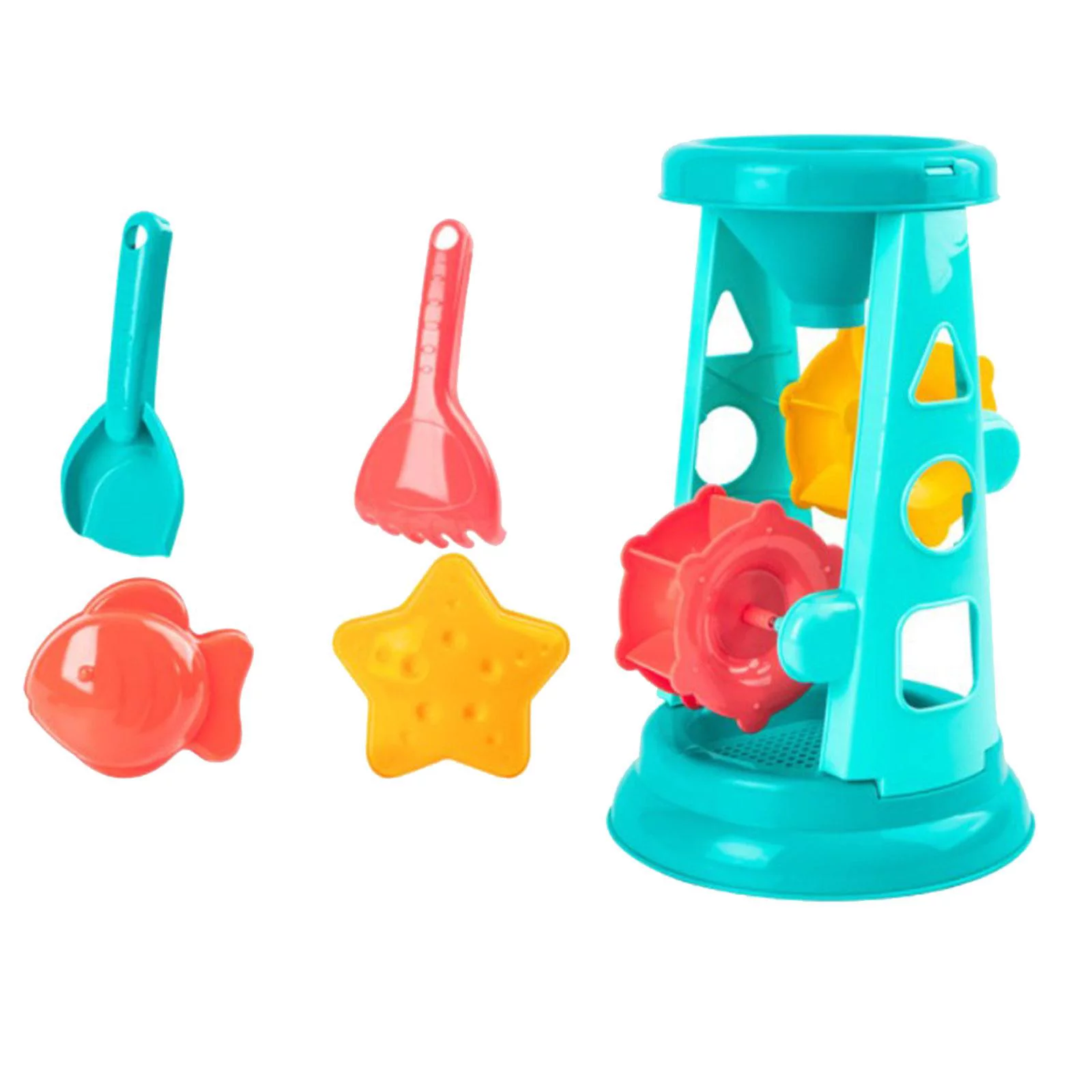 Beach Sand Toys,Kids Beach Sand Toys Set Beach Toys water wheel,Sand Toys for Toddlers Kids Sand castle Outdoor,Outdoor Sand Game water playing Table Beach Toys,Beach Bucket Truck Toy Handled