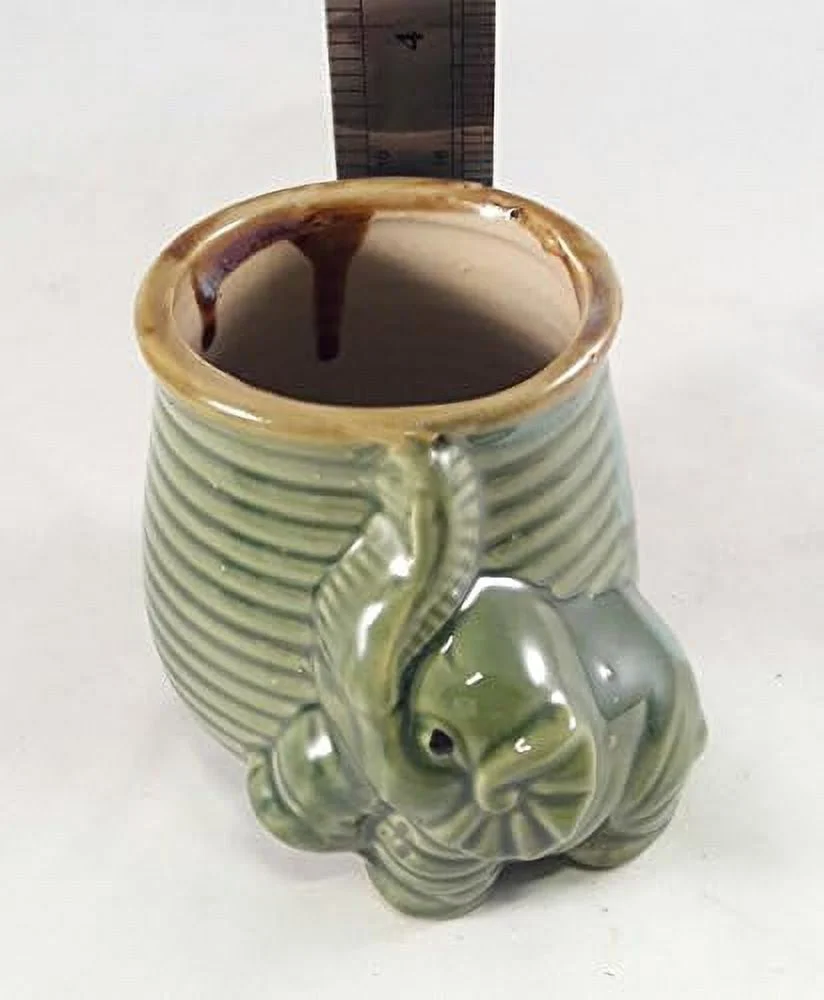 Small Elephant Ceramic Planter Pot, 3” Unique Design By