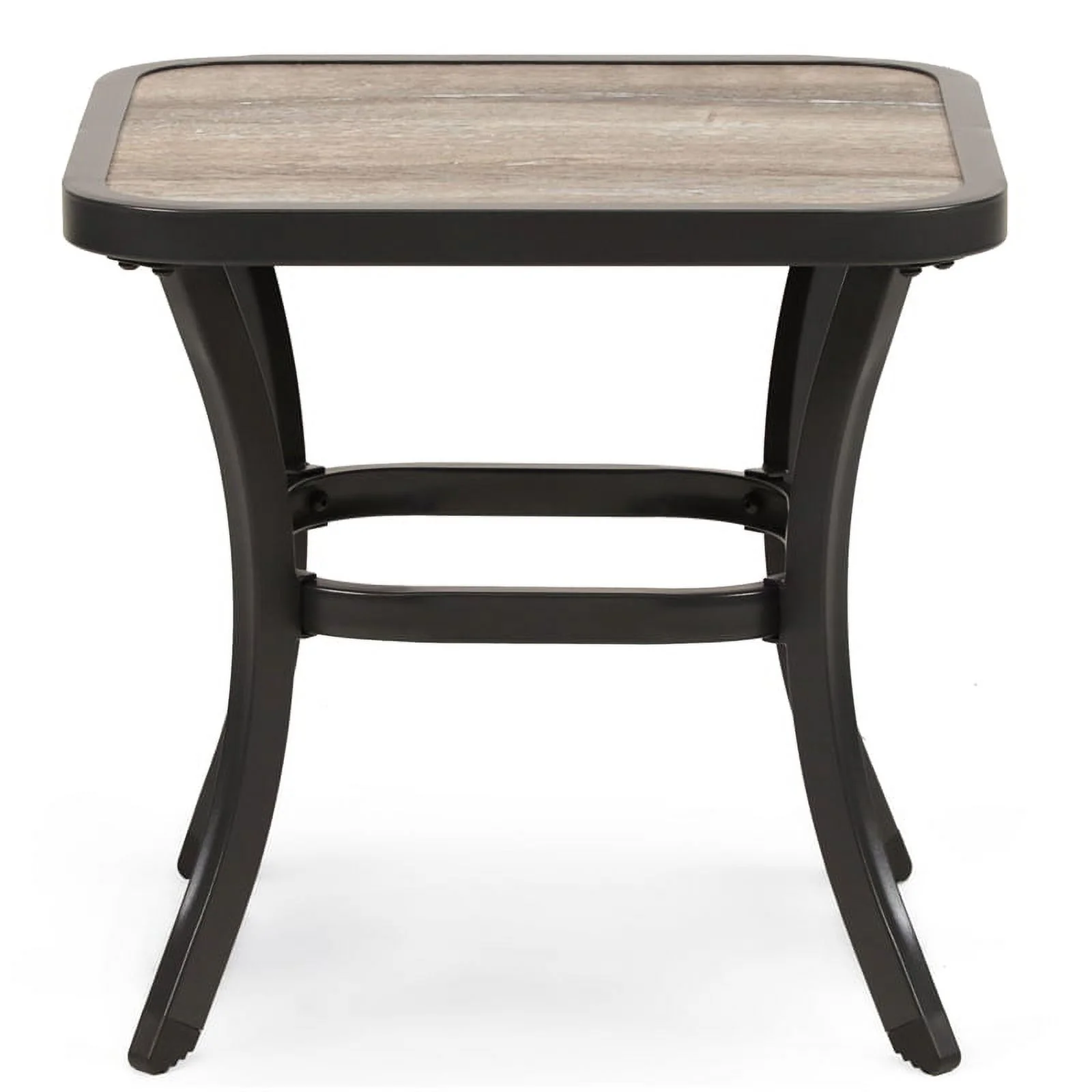 Kingfisher Lane 3-Piece Metal & Polyester Fabric Bistro Set in Black/Brown