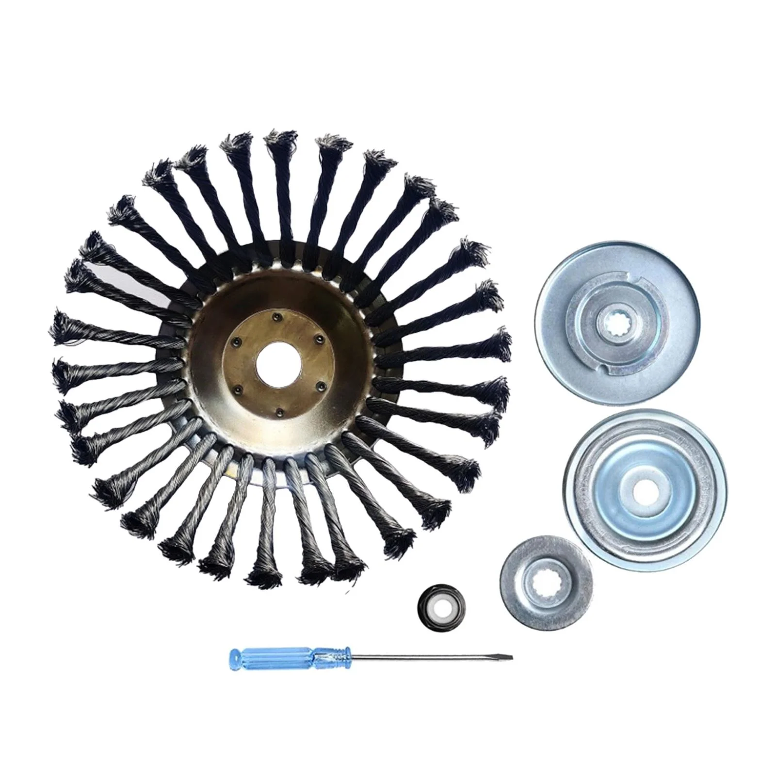 Weeds Wired Trimmer Blade, Rotary Steel Wire Weeds Brush Head, Rust Removal with Accessories Mower head, for Polishing Excavating