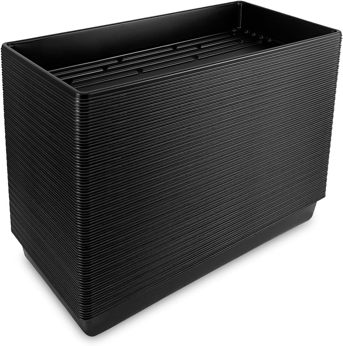 growing trays with no drainage holes, color: black, size: 20