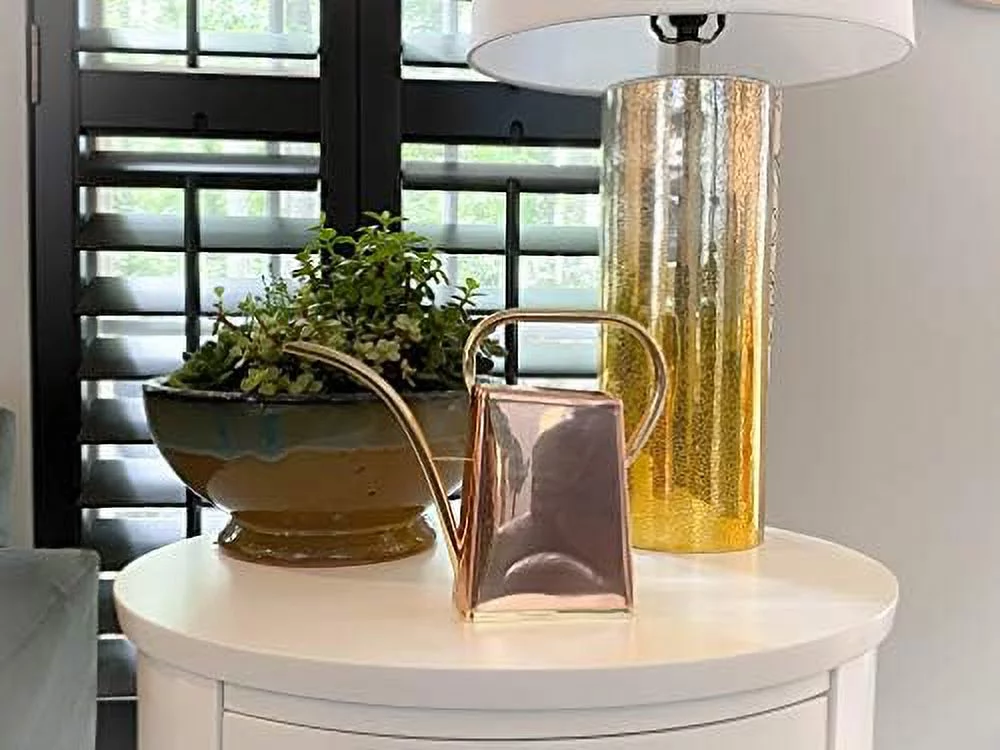 Copper Watering Can, 100% Copper With Brass Handle And Spout, Traditional Metal Water Can, 1.5 Pint