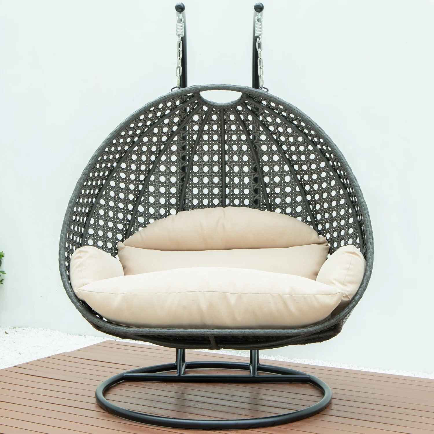 Maykoosh Boldly Bohemian Wicker Hanging 2 person Egg Swing Chair