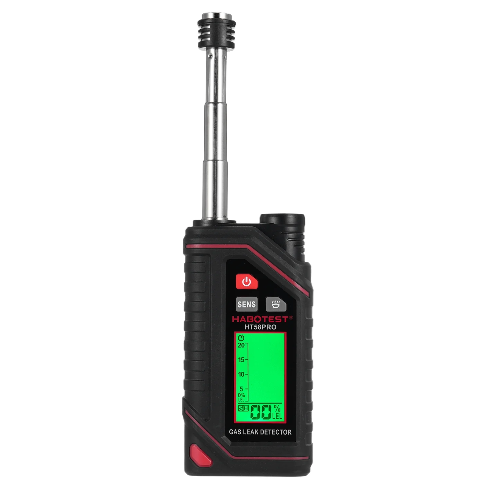 HABOTEST HT58PRO Gas Alarm, Combustible Gas Leak Detector with Extendable Probe, Built in Flashlight, Home RV Safety