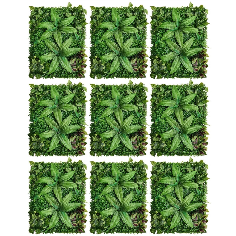 9pcs/Set Artificial Plant Wall Greenery Backdrop Panel Hedge Boxwood Panels