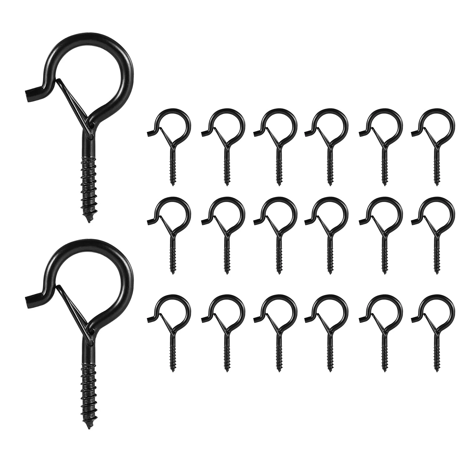 20 PCS Self Tapping Screw Hooks Ceiling Cup Hook with Safety Buckle Plant Hanger under Board Hooks for String Lights Wind Chimes