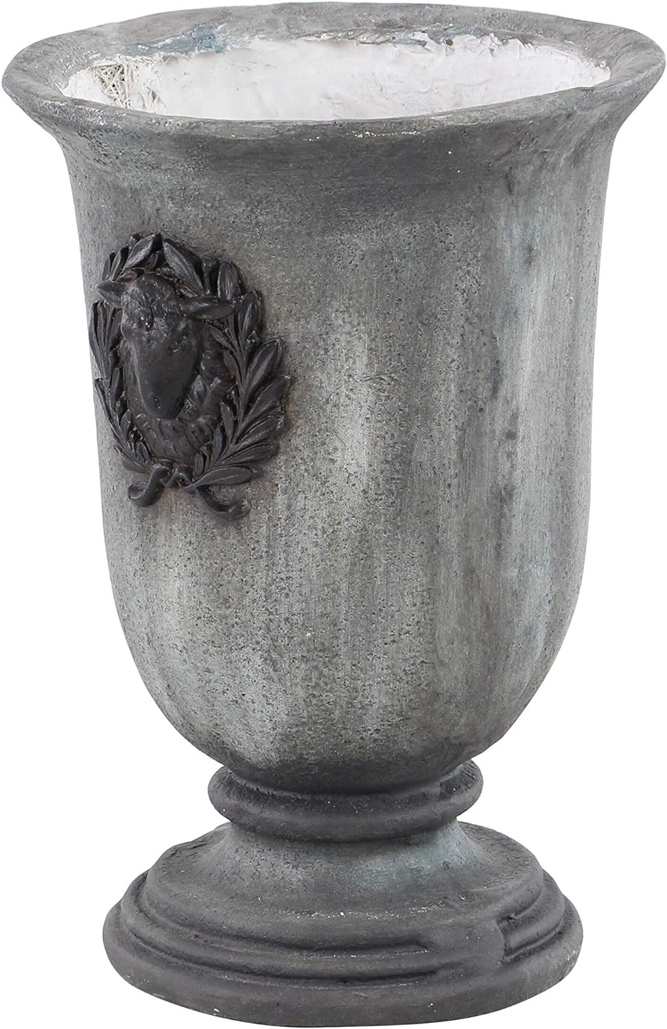 Traditional 16 X 11 Inch Distressed Gray Resin Planter Grey