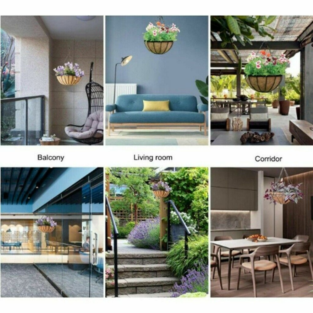 Cocobaby 2Pcs 16 Inches Half Round Thick Coconut Fiber Plant Basket Liner and 2 Linings