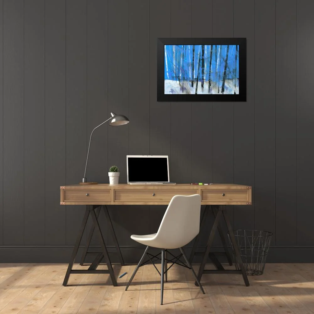 Bailey, Paul 24x17 Black Modern Framed Museum Art Print Titled - Birch and Black Ash Saplings