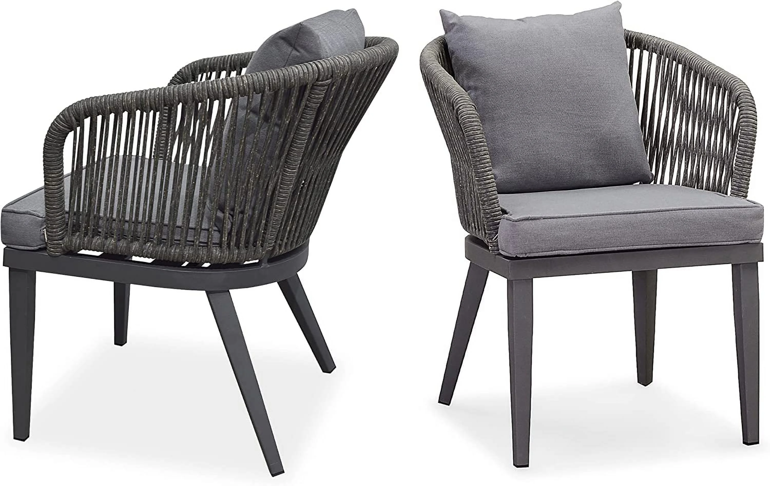 LEAF 9 Pieces Patio Dining Sets All-Weather Wicker Outdoor Patio Furniture with Square Table Aluminum Frame for Lawn Garden Backyard Deck Patio Table and Chairs with Cushions and Pillows