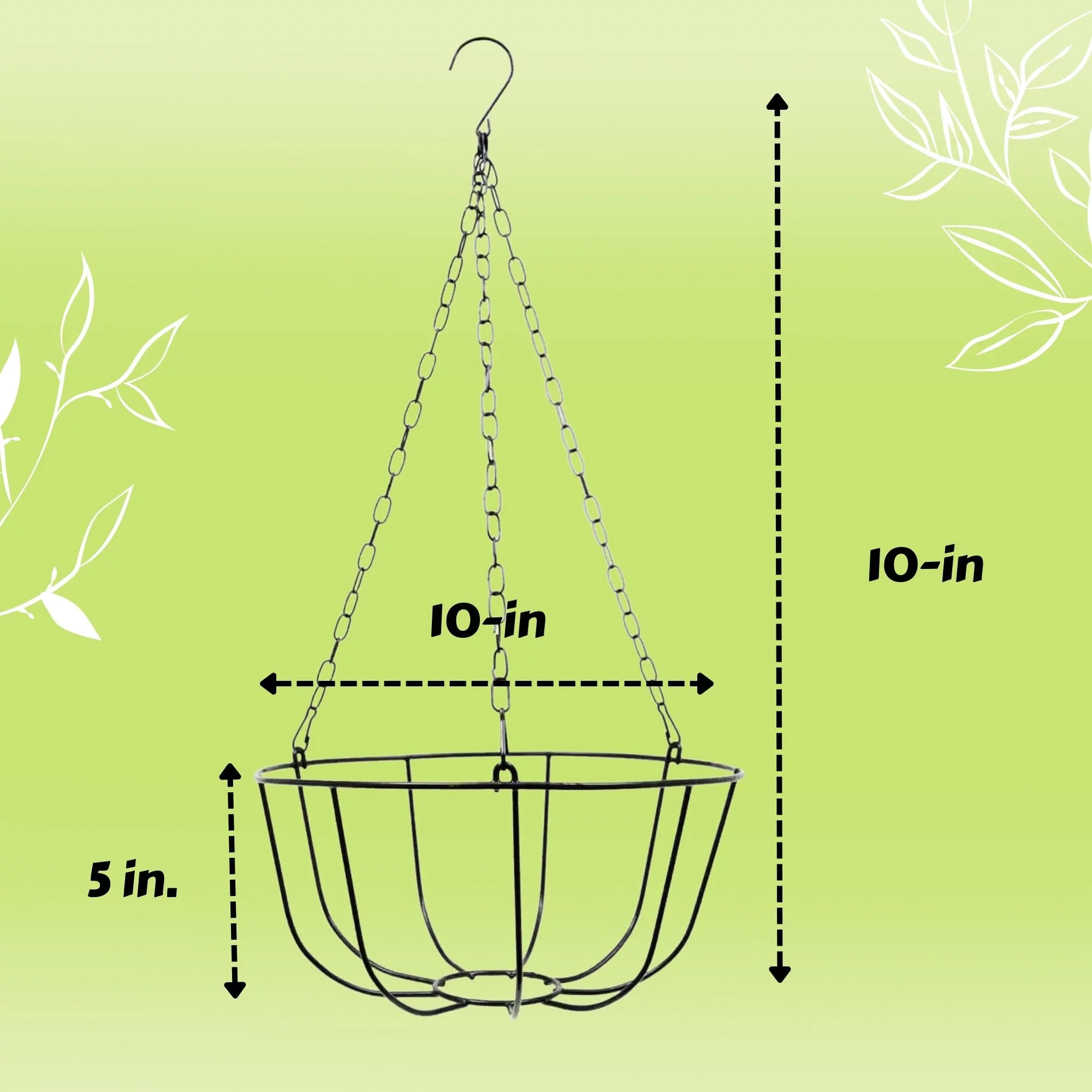 A1 Unlimited Hanging Wire Baskets (10 in) with Pre-Molded Coco Plant Liners (4.5x10 in.) 3 Sets, Round Plant Holder with Chain Porch Patio Lawn Garden Decorations Flower Pots Indoor Outdoor Baskets