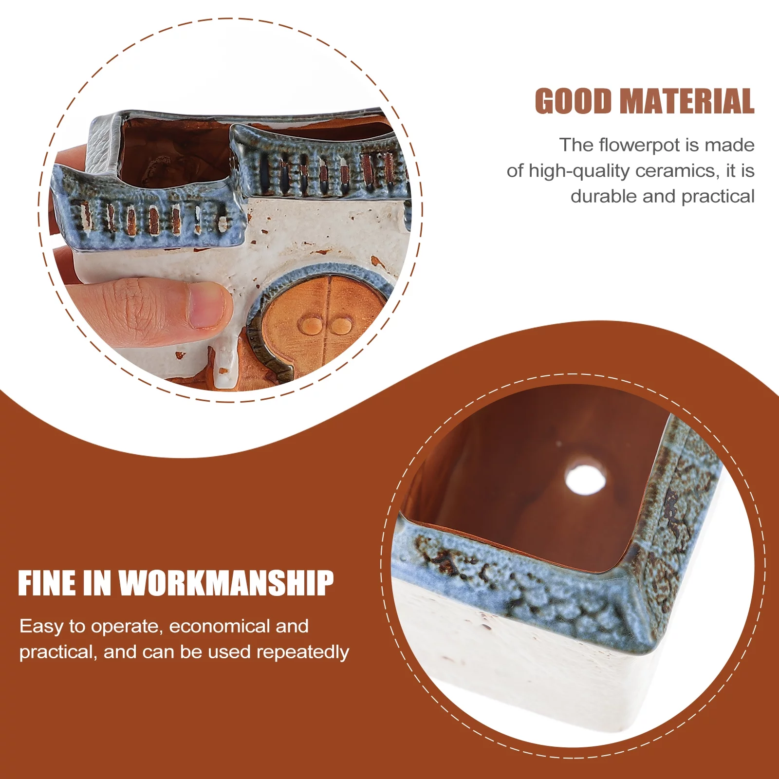 Guichaokj House Shaped Planter Creative Plant Pot Pretty Succulent Planter for Decor