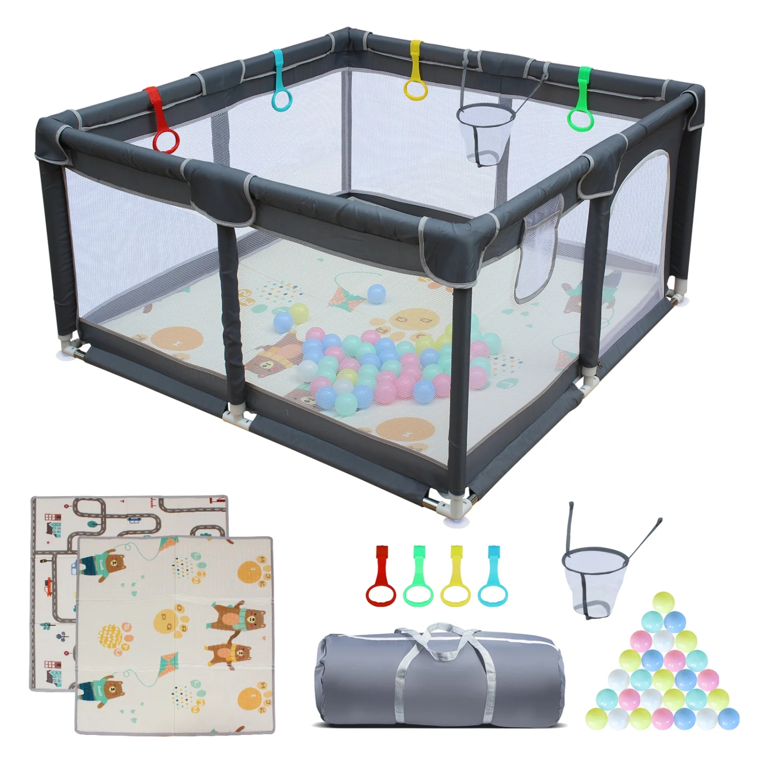 47” * 47” Baby Playard Cloth Playpen Removable Enclosures for Indoor and Outdoor Use Care for Children and Pets