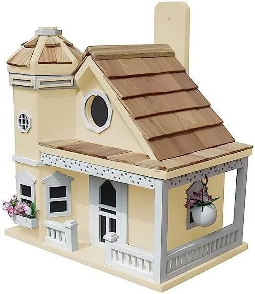 Yellow Victorian Manor Fully Functional Decorative Outdoor Garden House