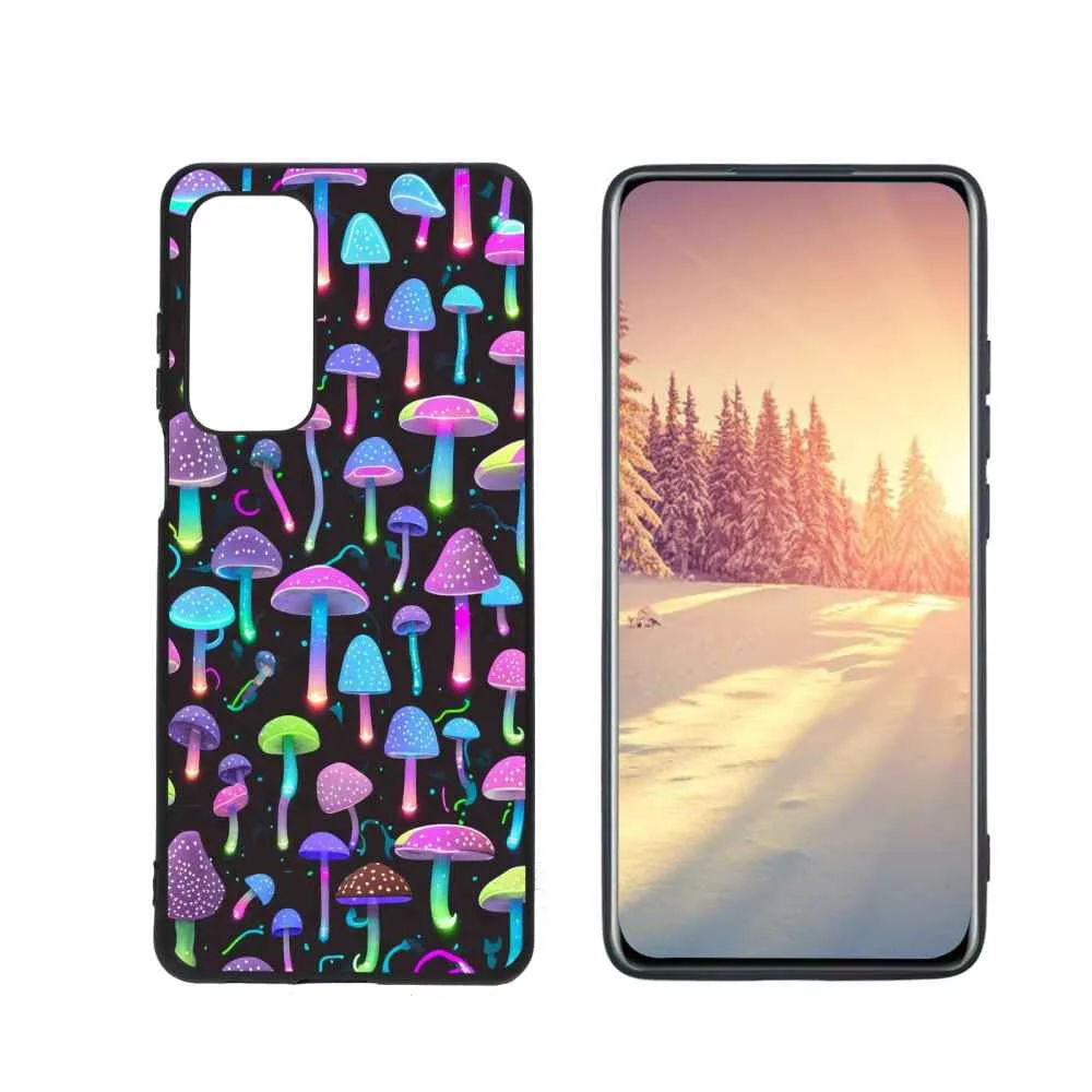 Compatible with Motorola MOTO Edge 5G UW Phone Case, plus-Retro-Neon-Mushroom-1-3 Case Men Women, Flexible Silicone Shockproof Case for Motorola MOTO Edge 5G UW