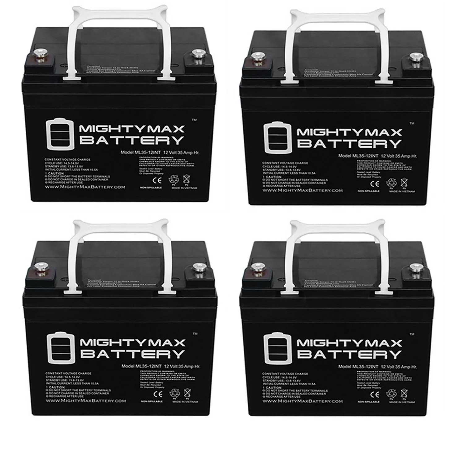12V 35AH INT Battery Replaces John Deere 455 Lawn / Garden - 4 Pack