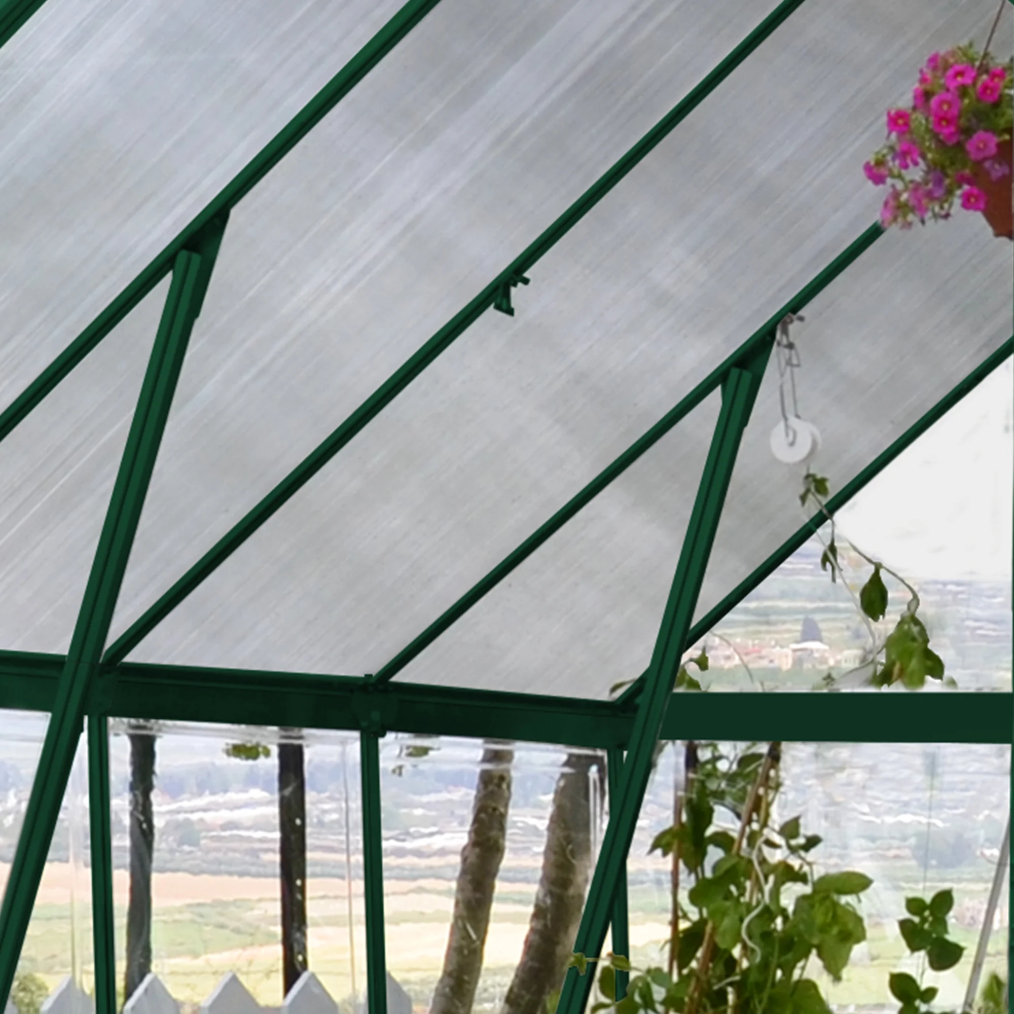 Palram - Canopia Balance 8' x 16' Polycarbonate/Aluminum Walk-In Greenhouse - Green - with 3 Roof Vents