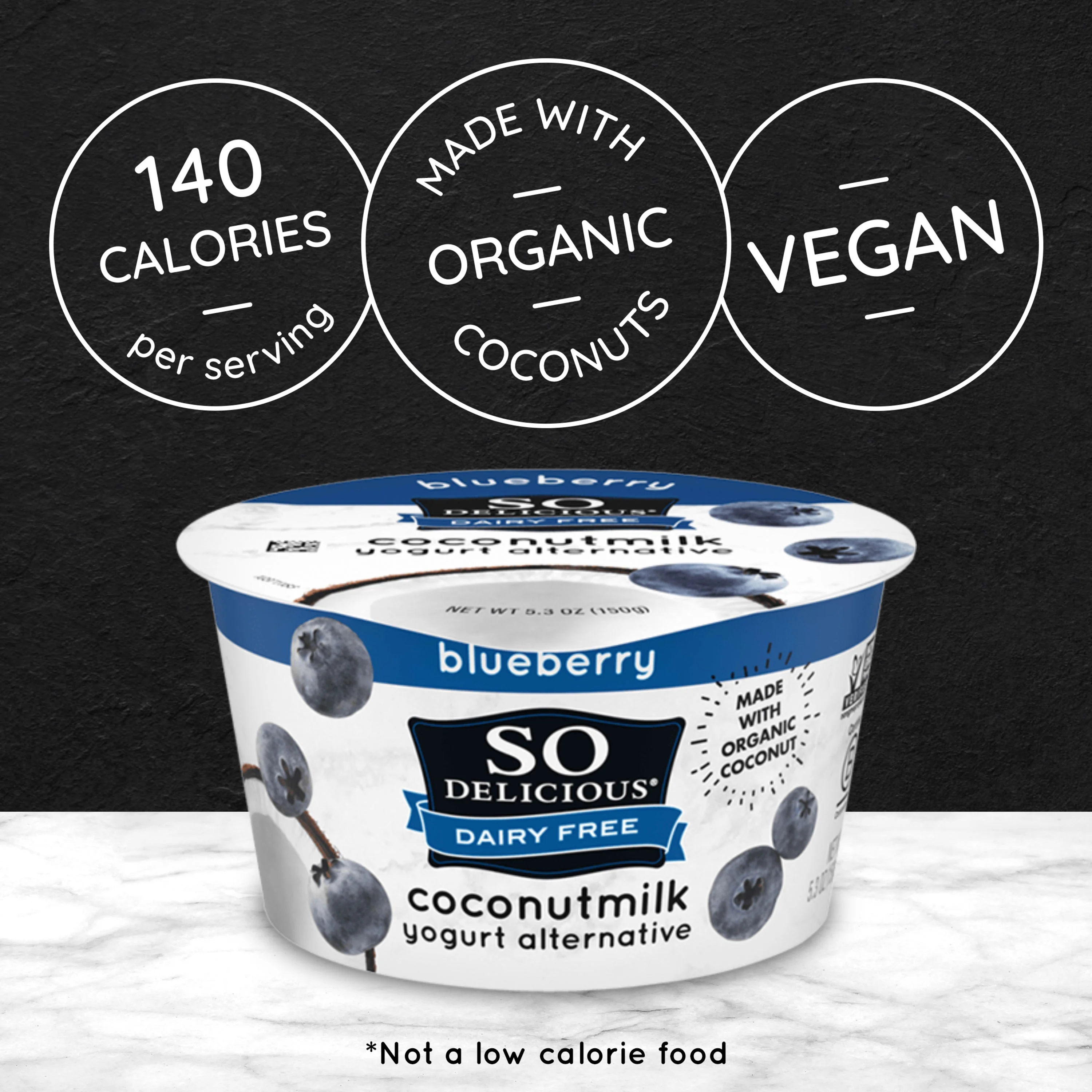 So Delicious Vegan, Non Dairy Blueberry Coconut Milk Yogurt Alternative, 5.3 oz Container
